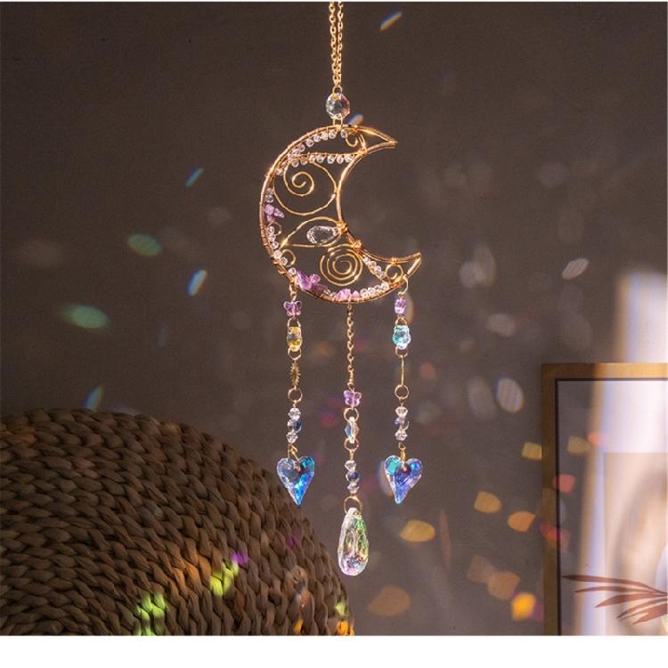 Moon Love Heart Charm Dreamcatcher Garden Window Decorations Crystal Pendant