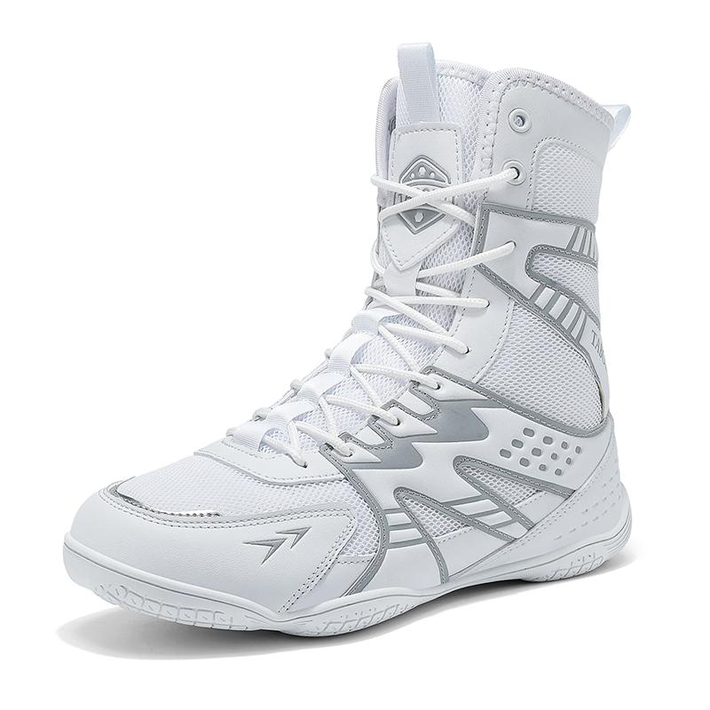 Mens Professional Wrestling Shoes Lightweight Boxing Training Sneakers Large Size Black White Gym Outdoor Sports