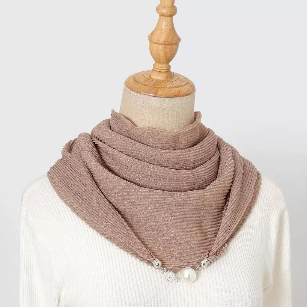 Spring and Autumn Fashion Explosion 71 Square Scarf Magnetic Buckle Scarf Silk Scarf Women's Neckband Neck Headband Scarf