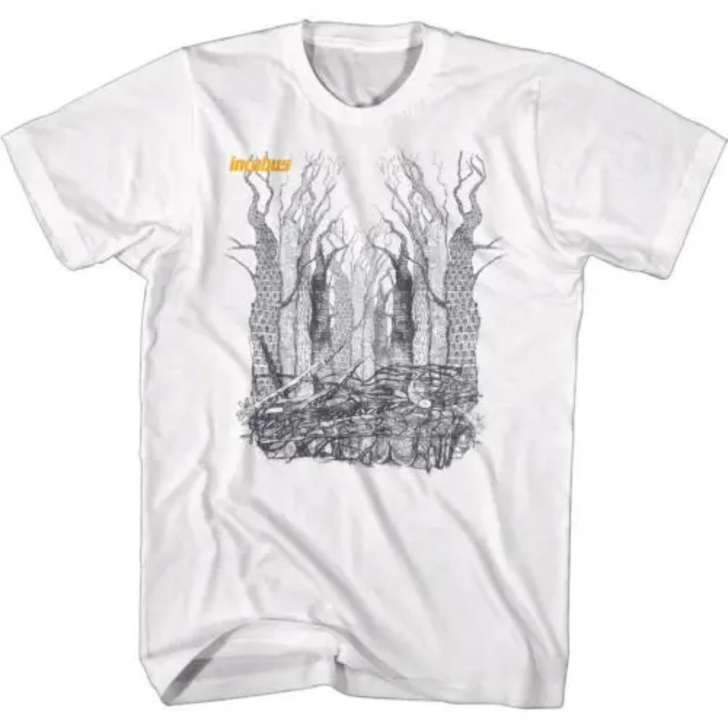 Incubus Abstract Trees Men s T-Shirt Alt Rock Band S чёрный