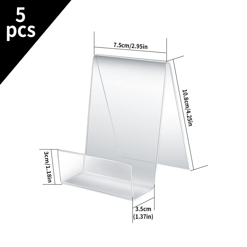 Acryl Ausstellung Acryl Display Staffelei mit Display transparent Acryl Buch Karte Karte zum Aufstellen 5er Set Ständer, Aufsteller, Leiste, Ständer,