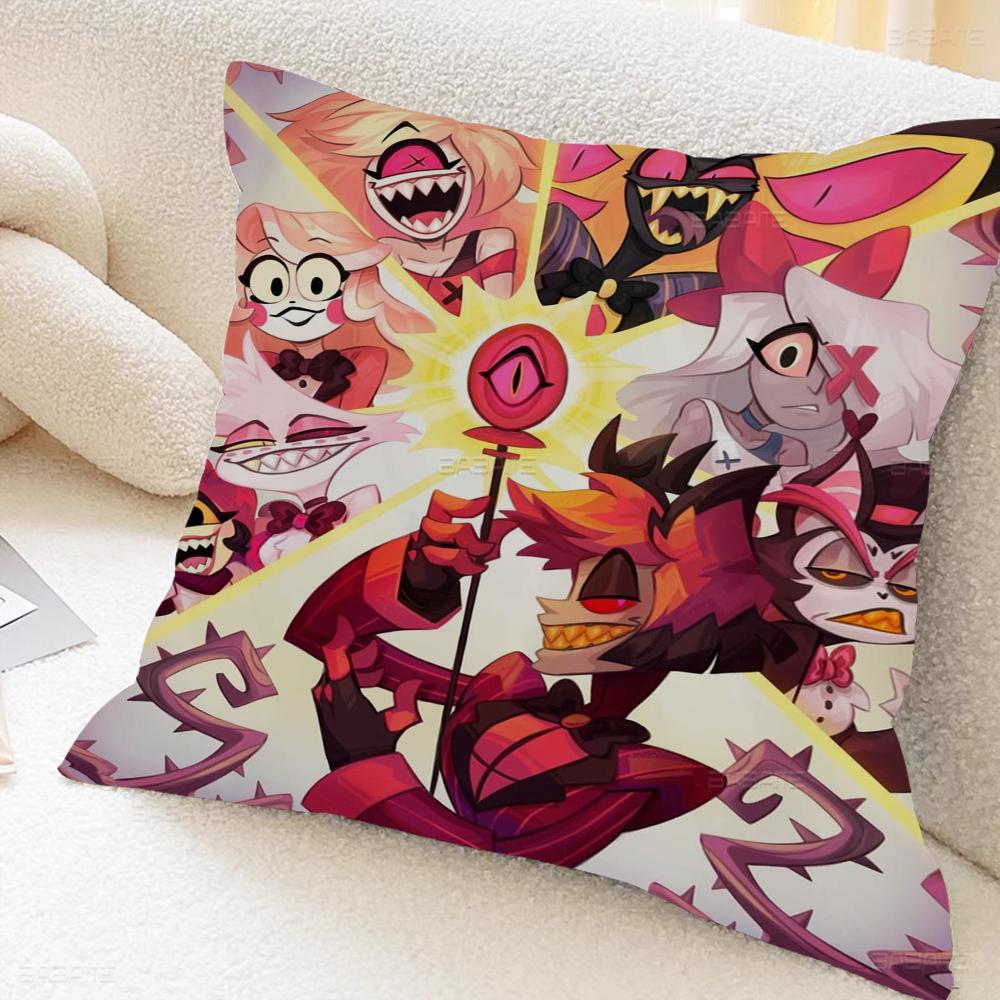 H-Hazbin Cartoon Hotel Pillow Cover For Bedroom Room And Living Room Sofa Decorative Cushion Cover