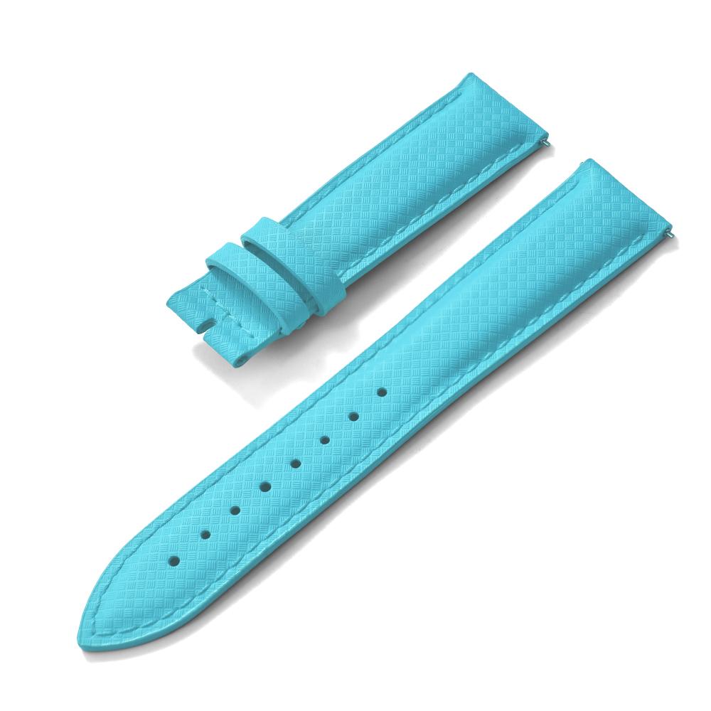 STAPELP 18mm 19mm 20mm 22mm Sailcloth Strap FKM TOP+Leather Base Tropical Texture Rubber Watch Bands Quick Release Pin Buckle
