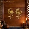 Eid Mubarak Moon Star Mosque Wooden Hanging Ornaments Kareem Ramadan Decorations