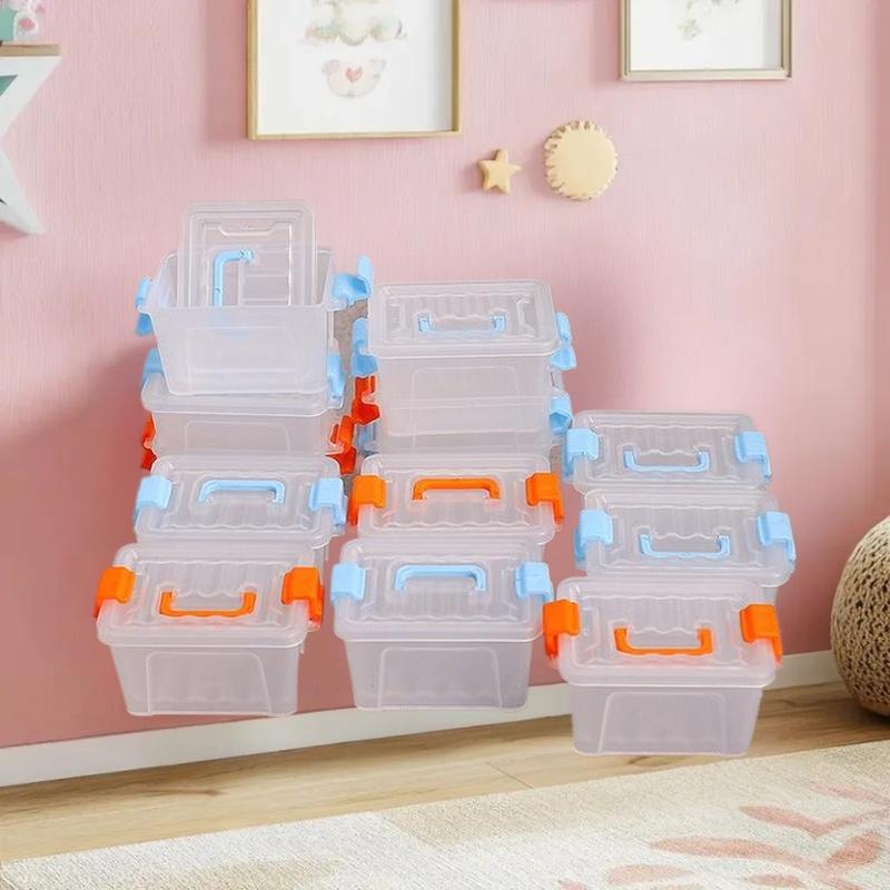 "5Pcs Clear Toolbox Model, Miniature Storage Box for Dollhouse Decor, Home Design and Micro Scene Props.