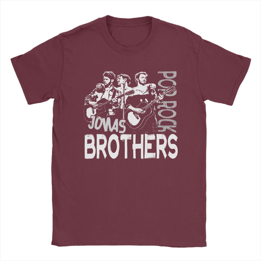 Men's Jonas Brother T Shirts Music  Cotton Clothes Vintage Short Sleeve Round Collar Tees Printed T-Shirt