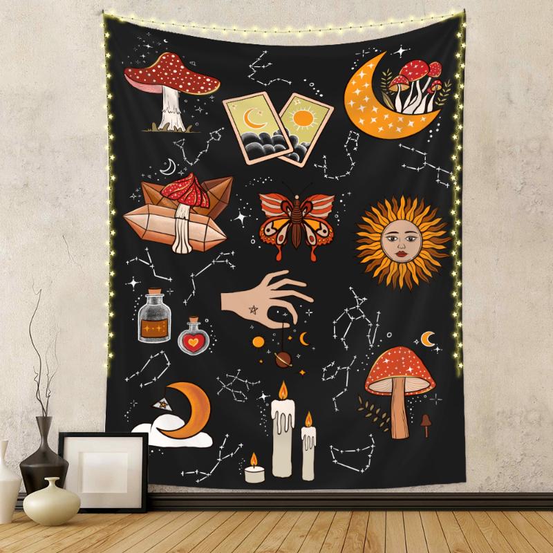 Mystic Witchy Tapestry Celestial Sun Moon Wall Hanging for Bedroom Living Room Dorm Boho Gothic Home Decor