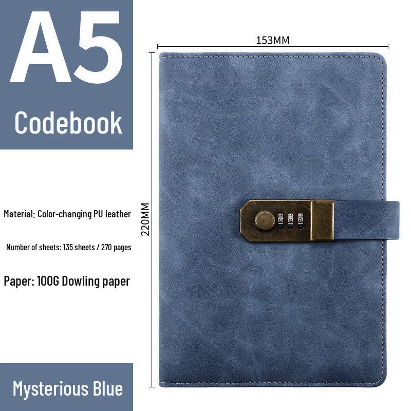 Retro Artistic Password Lock Diary for Primary School Girls