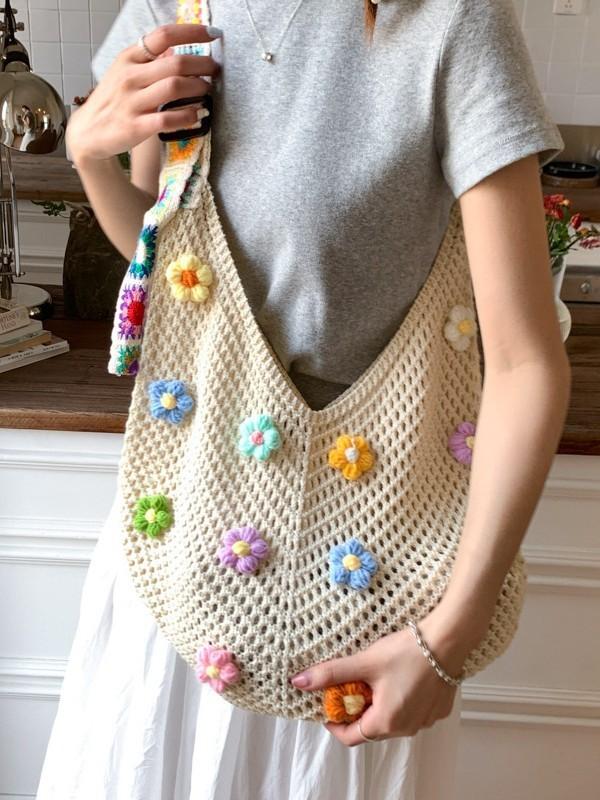 Cotton Large Tote Bag With Double Shoulder Straps For Casual Travel And Daily Use