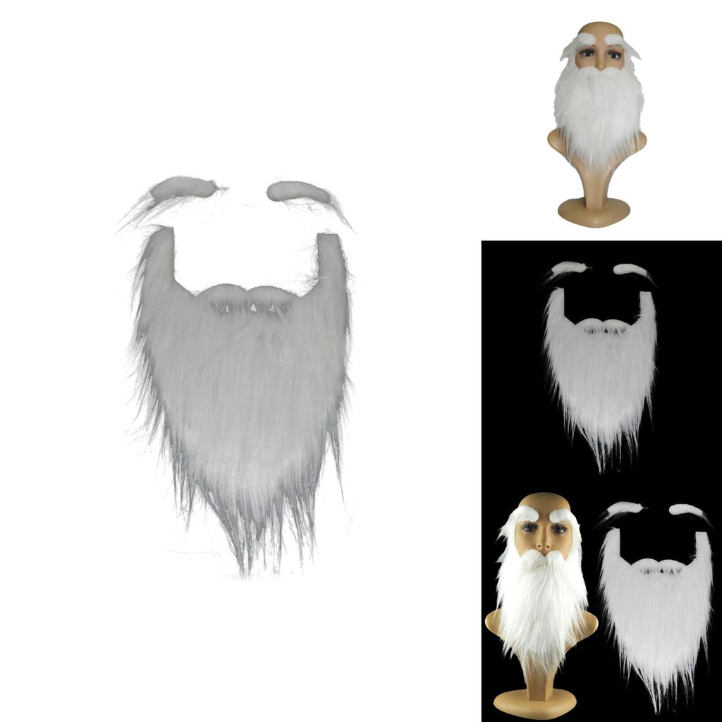 Christmas Santa Costume Accessories With White Faux Beard And Eyebrows For Holiday Party Decor
