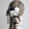 [Lomeri] Lomeri Organza Ribbon and Dried Flower Hair Accessory A271 (Black)