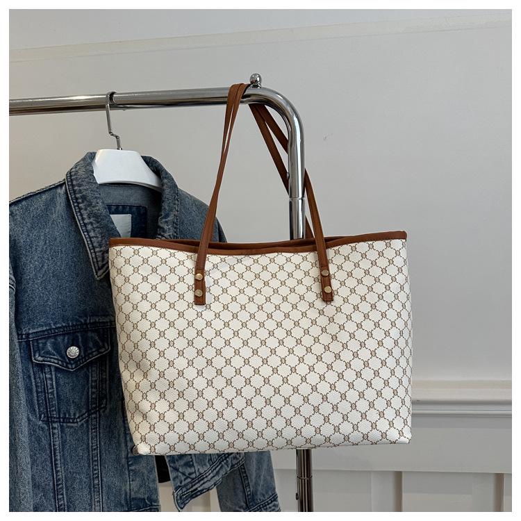 

Женская ретро сумка-тоут большой вместимости - Модная весна/лето 2024 белый