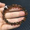 8mm Natural Black Gold Rutilated Copper Quartz Bracelet Clear Round Beads Women Man Super 7 Seven Bracelet AAAAAA