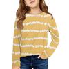 Girls' Long Sleeve Tee - Pleated Round Neck Casual Top