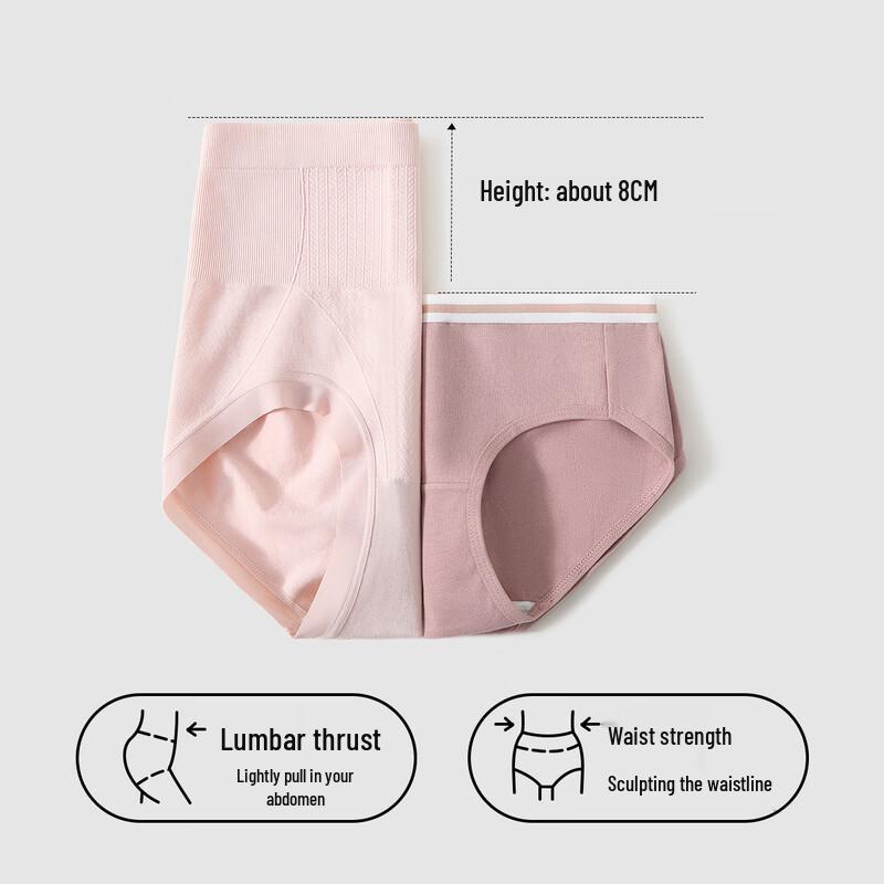 YOUKESHU Women's 10A Antibacterial Cotton Crotch Mid-High Waist Briefs (3-Pack)