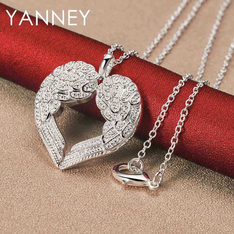 

Simple 925 Sterling Silver 16-30 Delicate Heart Shaped Zirconia Pendant Necklace Women s Gift Party Accessories Wedding Elegant 40cm