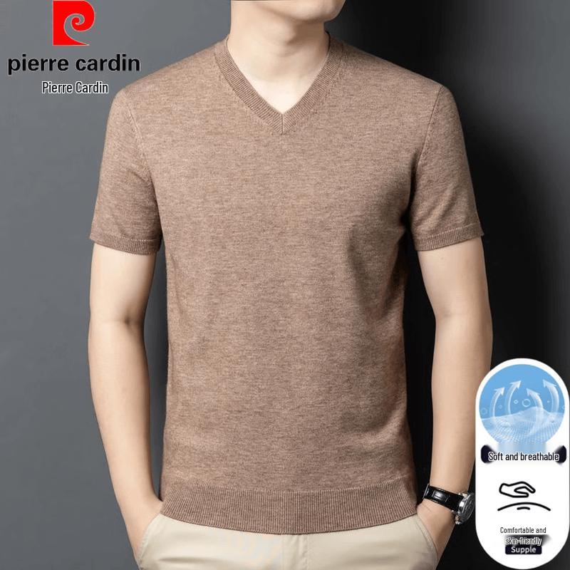 

Pierre Cardin Men s V-Neck Knit Short Sleeve T-Shirt 2XL