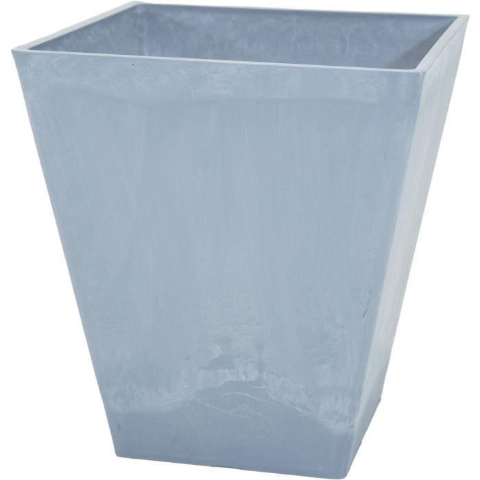 Flower Pot - MEGA COLLECTIONS - Ecostone Square - 41 X 45 Cm - Grey