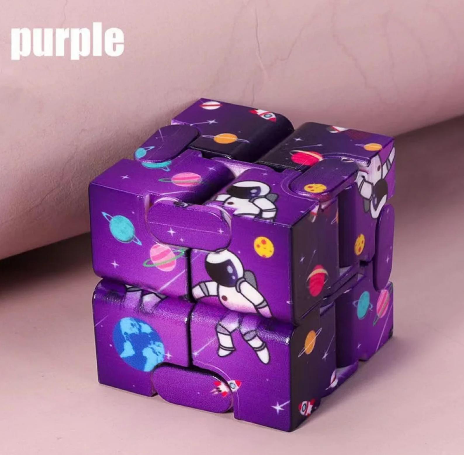 

Infinity Magic Cube Starry Sky Square Puzzle Toy Four Corner Maze Toys Children Adult Decompression Relaxing Hand-Held Kids Gift фиолетовый
