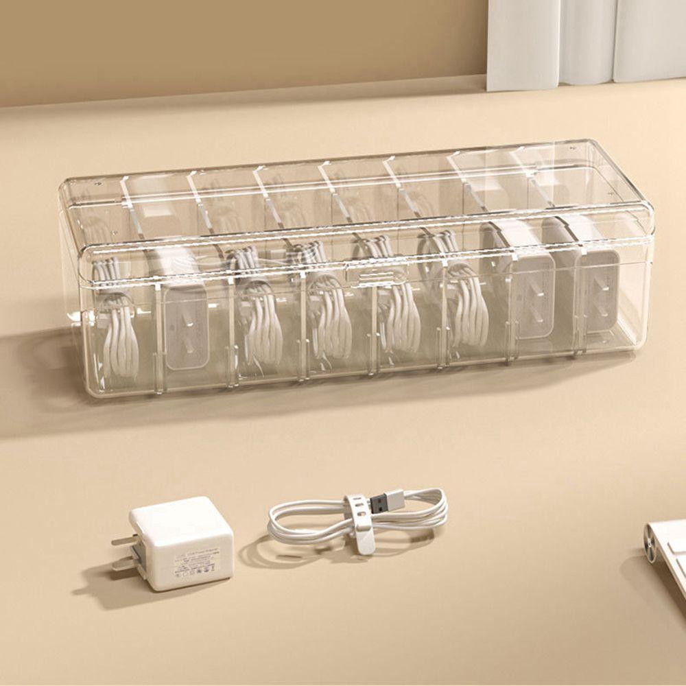 Storage Cord Box Plastic Cable Holder Power Wire Bin Charging Plug Case Data Line Organizer