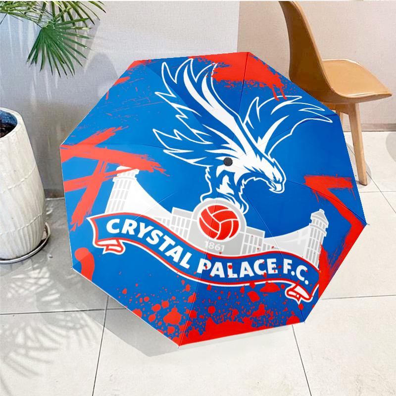 Crystal Fc Crest Printed Automatic Umbrella, 8-Frame for Travel, camping, Casual Umbrella, Essential Gift for for family and friends