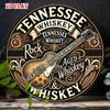 Vintage Metal Poster Rock Music Guitar Whiskey Wall Art for Bar Garage