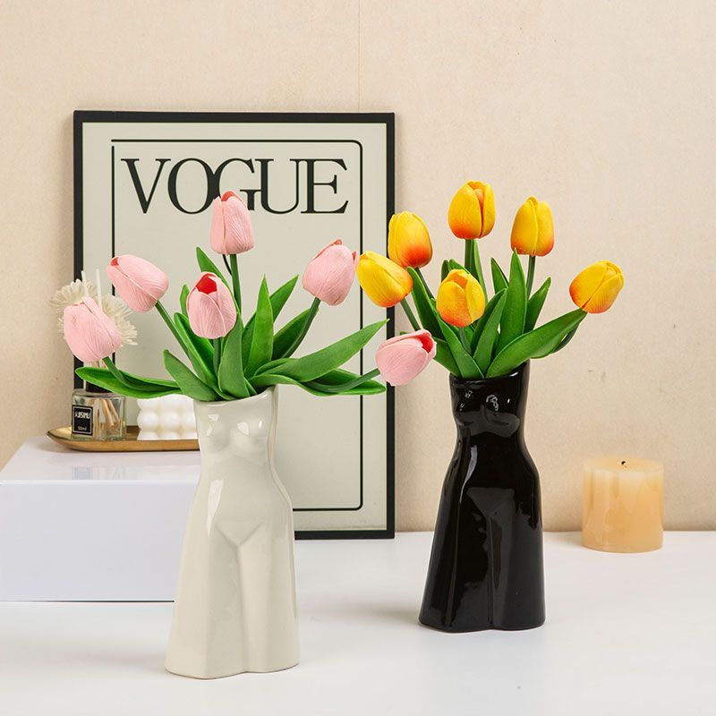 Creative Irregular Body Ceramic Vase Modern Abstract Figure Hydroponic Vase Crafts Flower Arrangement Interior Home Decoration