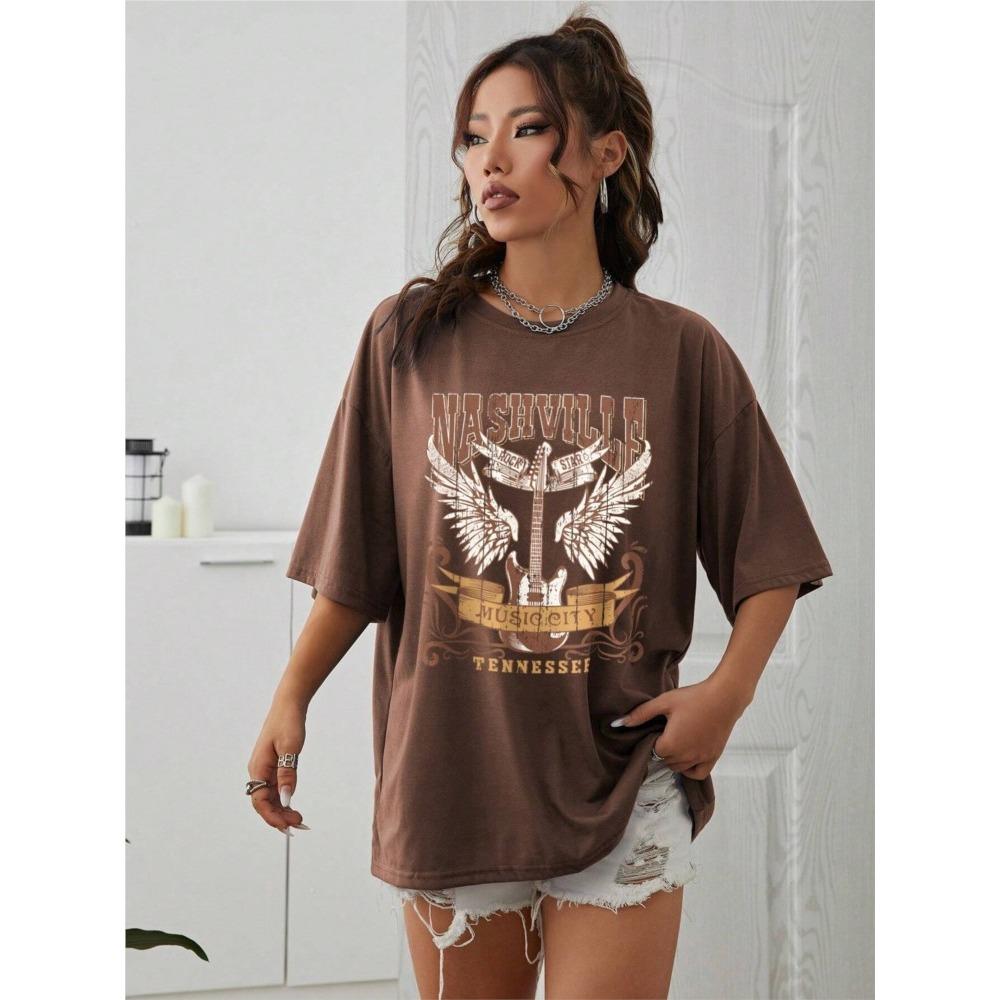 

Женские футболки Nashville Music City Tennessee Prints Tees Модная женская одежда с коротким рукавом Удобные уличные топы XS