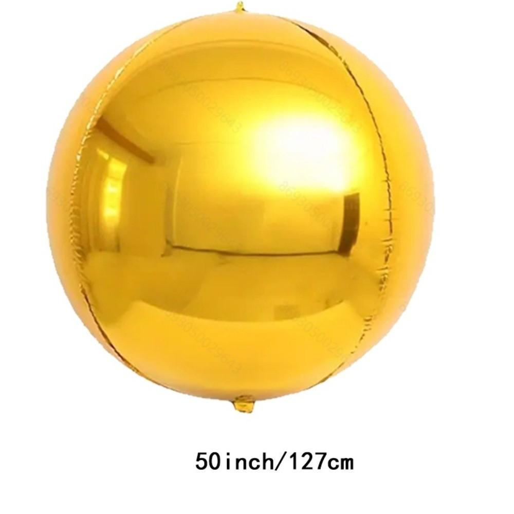 Silver 4D Balloons 50/60 Inches Metallic Balloons Round Balloons  New Year Accessories