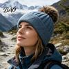 Non Slip Knit Hats Winter Knitted Hat for Women, Cold Weather Fleece Lined with Pom Comfortable Head Gear Pom, Chunky Snow Hat, Soft Ribbed