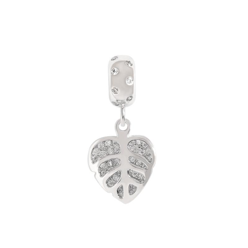 Design Diamond-Encrusted Leaf Pendant Necklace, A Simple And High-End Double-Layer Leaf Necklace