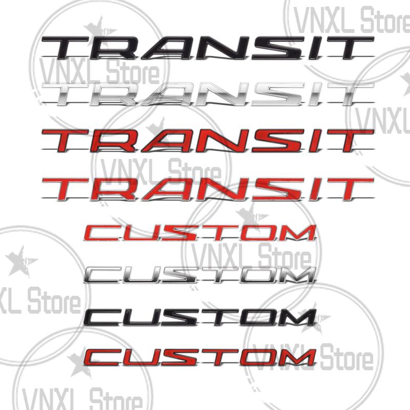 Car-Styling Per Ford Transit Custom Lettere 3D Adesivi Metallici Tuning Camper Furgone Bagagliaio Auto Emblema Carrozzeria Decalcomanie Auto Accessori