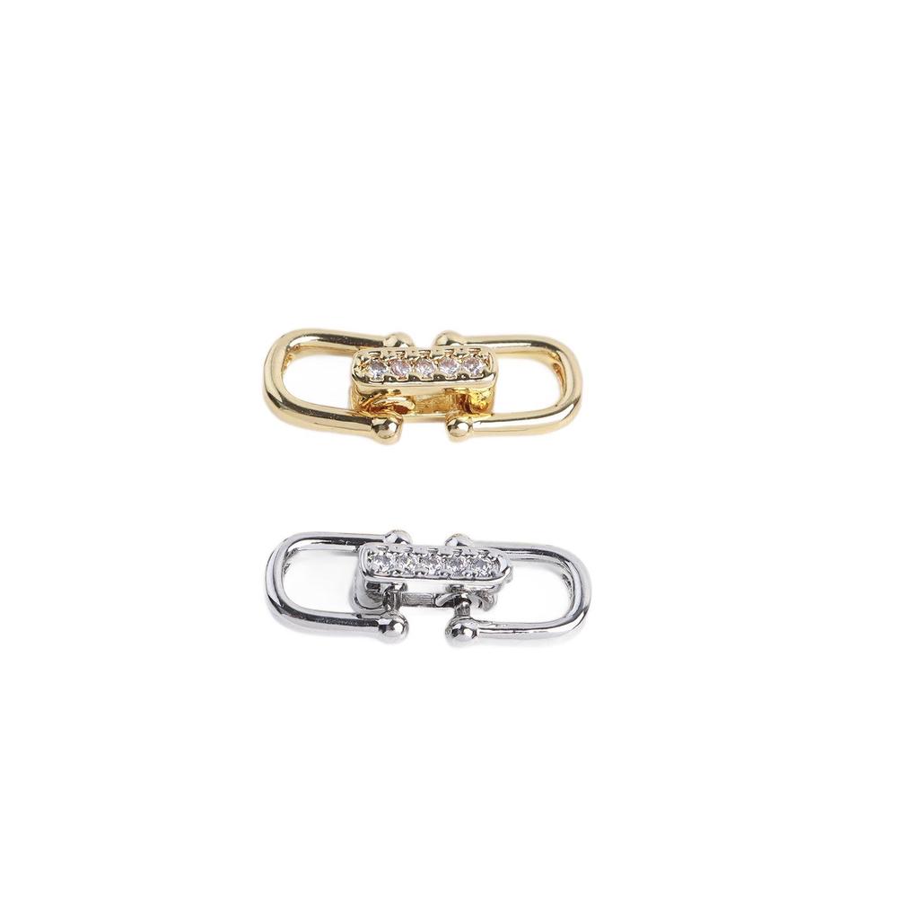 18K Gold-Plated Double U Buckle Bracelet/Necklace Clasp Connector for DIY Jewelry