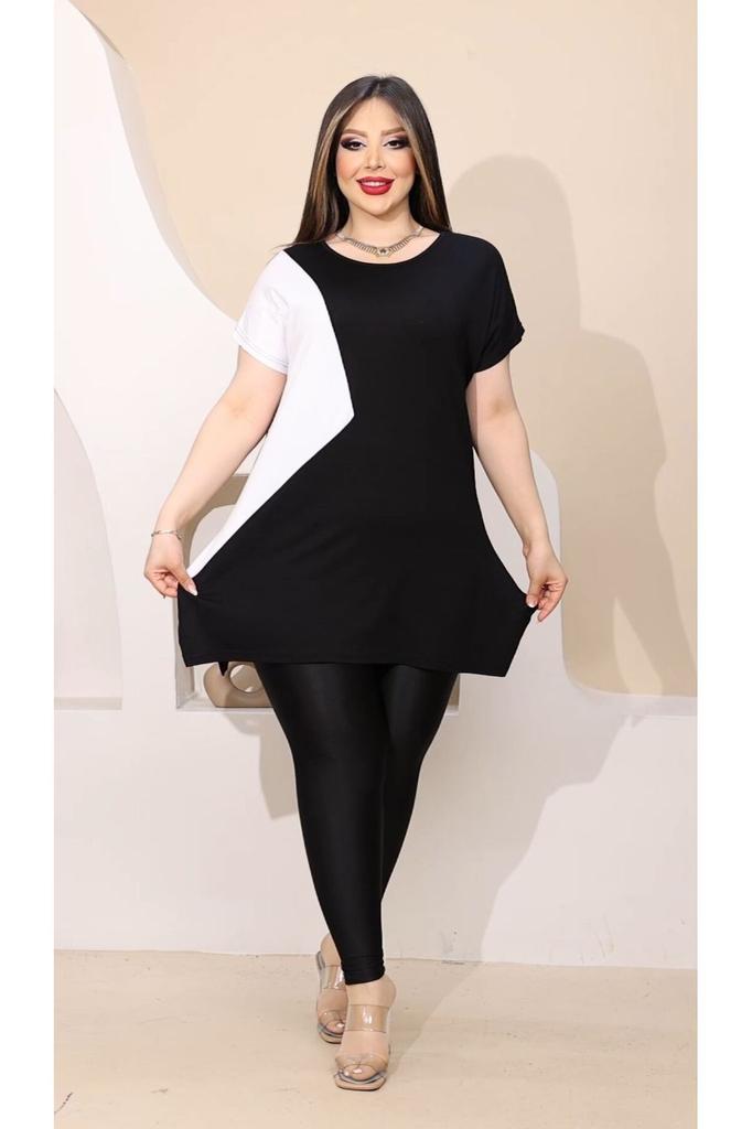 Women's Big Size Blouse Plus Size Triangle Slit Blouse