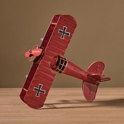 Żelazny Model Samolotu Vintage Dwupłatowiec Ozdoba Stołowa Kolekcjonerski Mini Szybowiec Dwupłatowiec
