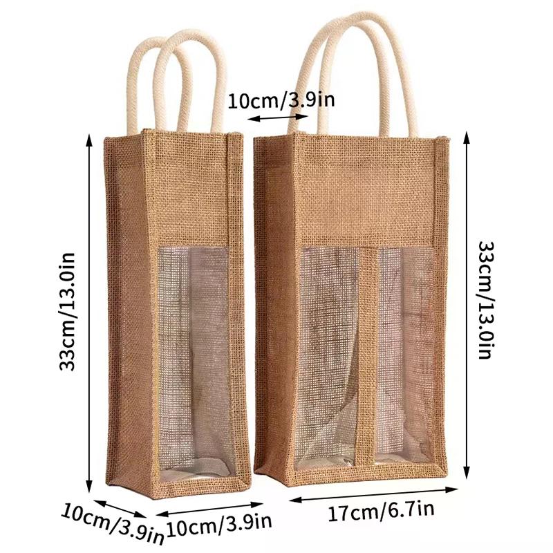 Red Wine Handbag Wine Gift Box With Window And Handle Single/ Double Bottle Champagne Package Bags Wedding Favors For Guests