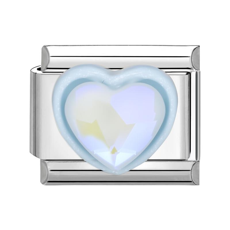 Sweet Cute Bow Knot Butterfly Pink Blue Heart Italian Charm Links Fit 9mm Stainless Steel Bracelet Women DIY Making Zircon Gift