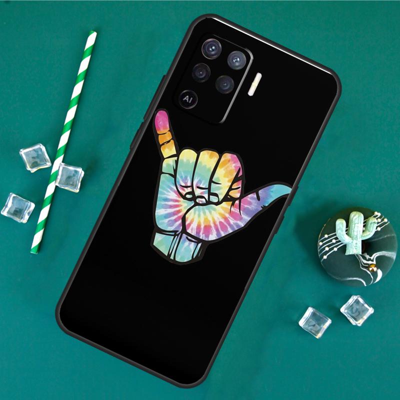 Surfer Surf Hang Loose Shaka Phone Case For Oppo A18 A38 A58 A78 A98 A40 A60 A80 A91 A15 A17 A74 A94 A54 A57S A16 A76 A96
