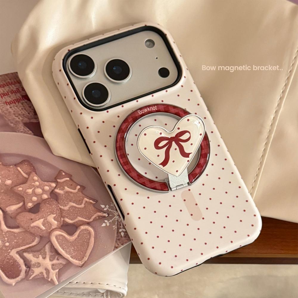 Pearl Bow Is Suitable for Apple 16 Mobile Phone Case IPhone17promax Film 14 Korean 11 Magnetic Bracket