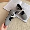 Fashion French Grey New Heightened Bow Shoes for Women