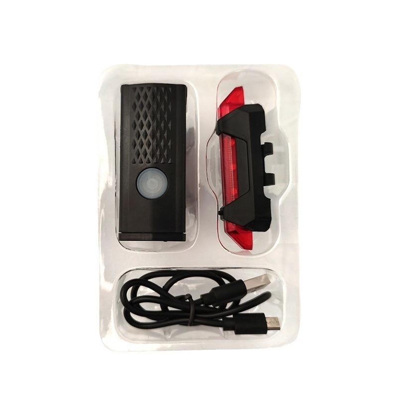 USB Rechargeable Bicycle Light Set: Super Bright Front and Rear Lights for Night Riding and Outdoor Cycling.