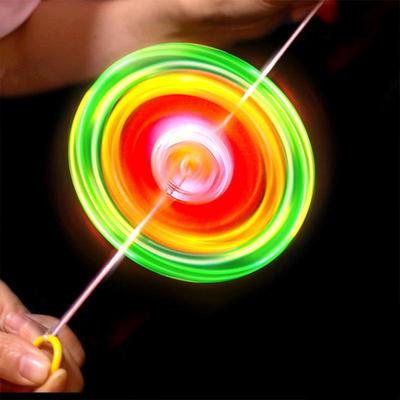 1/2/3 piezas nuevo juguete luminoso de cuerda intermitente con volante de inercia, juguete con luz LED, juguete novedoso para niños, giroscopio con destellos, juguetes de regalo