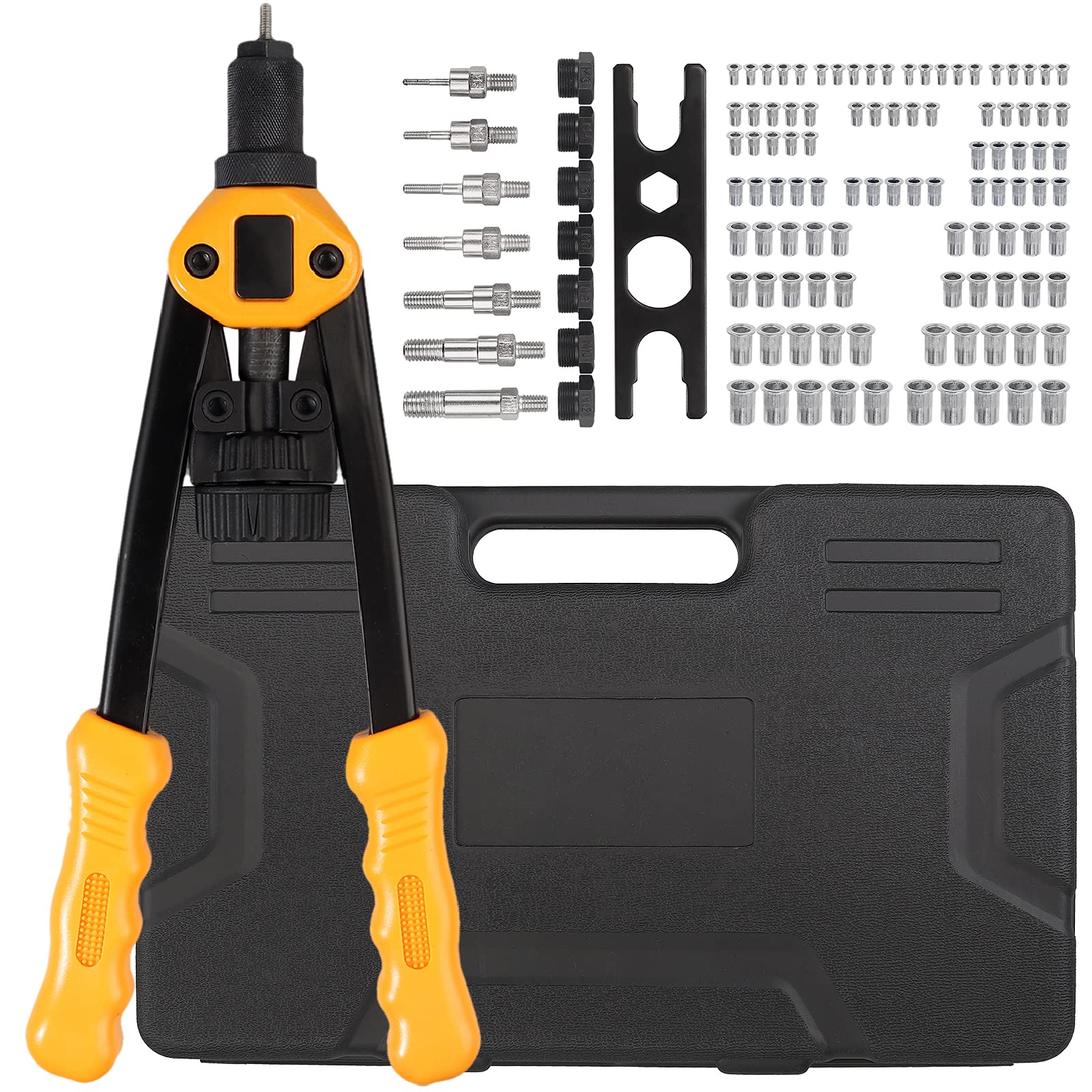 

Justech Hand Riveter Rivet Blind Rivet Rivet Rivet Compatible with and M12 Includes 100 Rivet Nuts Set, Tool, Nuts, Gun, Tool, M3, M4, M5, M6, M8,