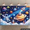 2D planar pattern background for space travel astronauts wandering in the starry sky