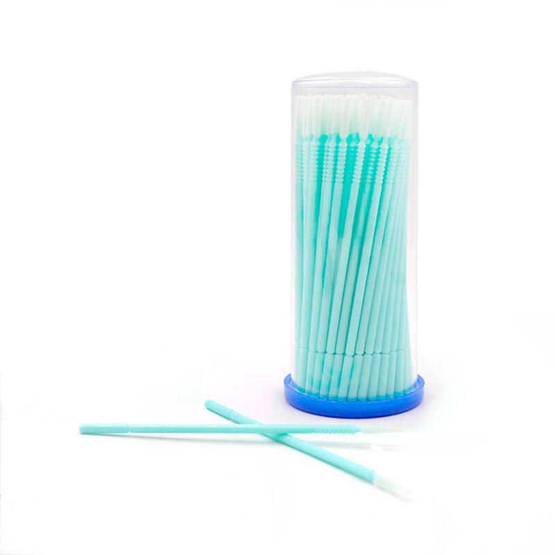 Mint Green Long-tip Cotton Swabs for Eyelash Perming and Nano Tip Cleaning