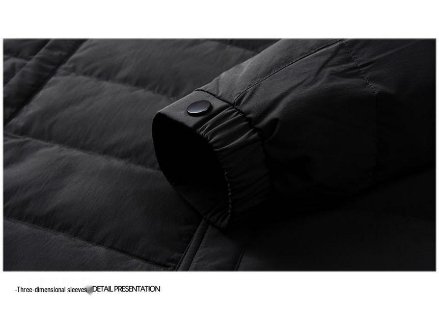 Men's Premium Lightweight Goose Down Jacket: Winter Casual Lapel Style, Middle-Aged Dad, 90% Down Warmth.