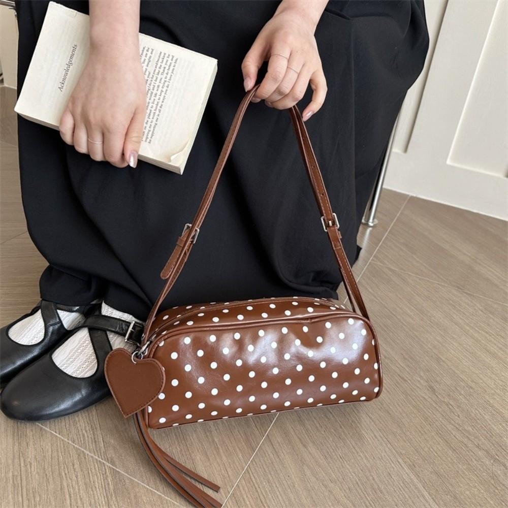 Verstellbare Träger Polka Dot Umhängetasche PU-Leder Crossbody-Tasche INS Tragetasche Dating