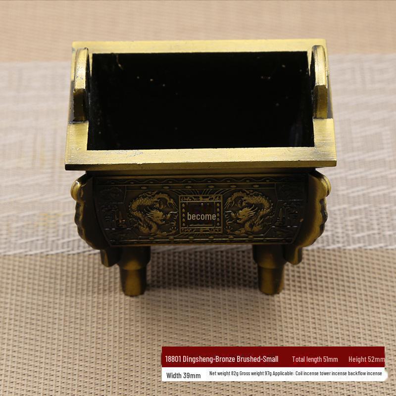 

Антикварная медная курильница из сандалового дерева — классический дизайн на треноге для домашнего декора и чайной церемонии.