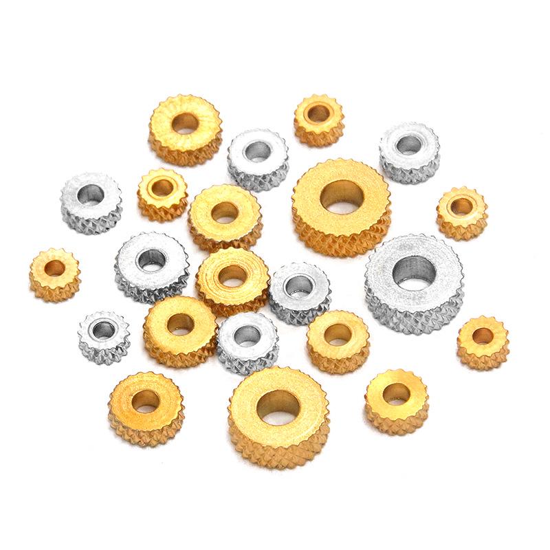 Stainless Steel Patterned Wheel Washers: 4/5/6/8mm 18K Gold-Plated Spacer Beads for DIY Jewelry
