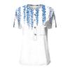 Damen Sommer Casual Fashion Baumwolle Leinen bedruckt Damen Kurzarm Shirt Tops